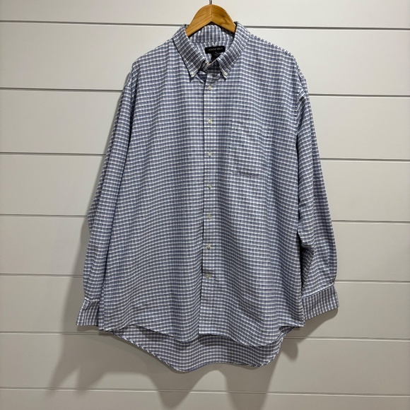 Lands' End white and blue button down shirt size 2XL Tall - Picture 3 of 14